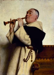 Mönch spielt Klarinette